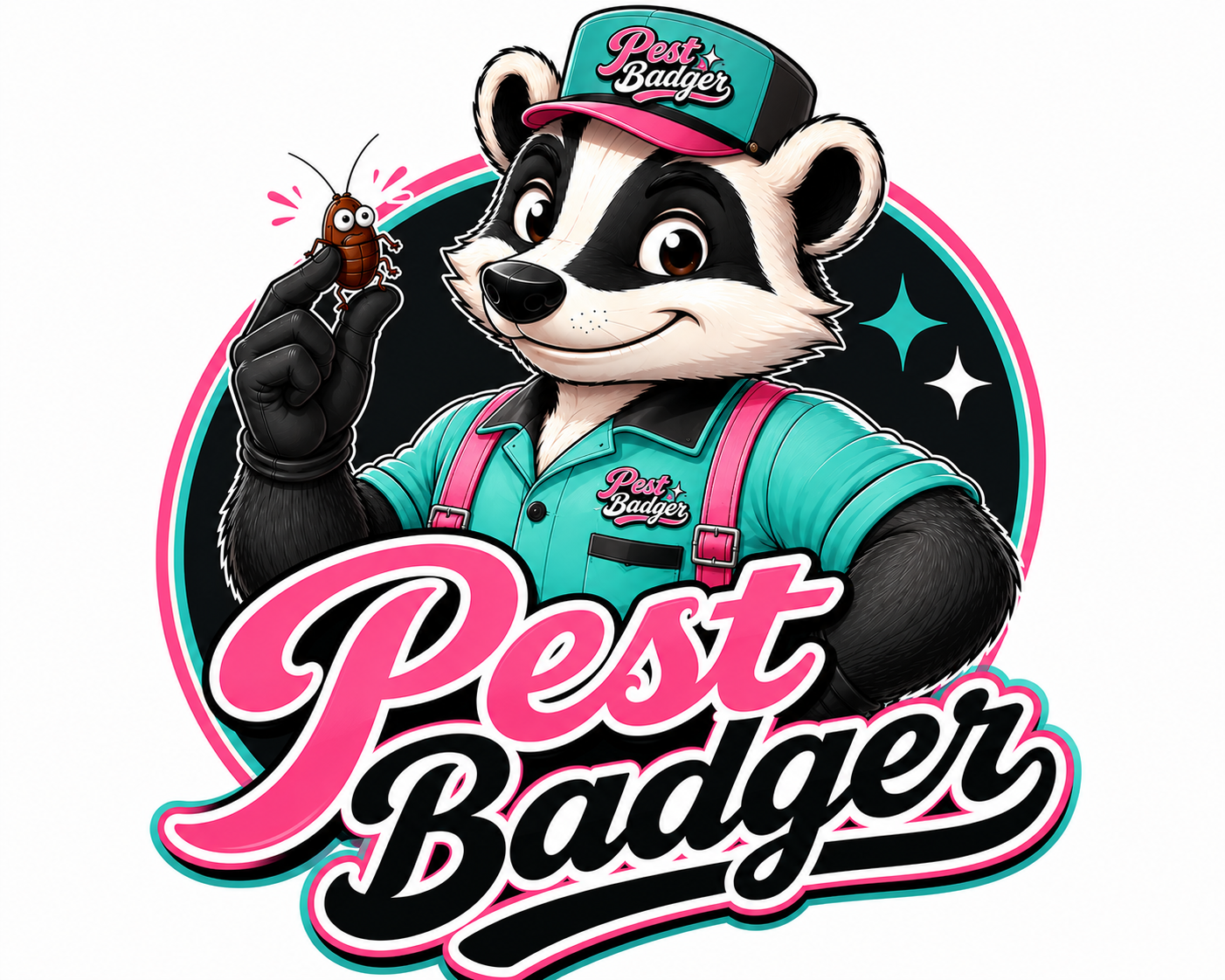 Pest Badger mascot badge